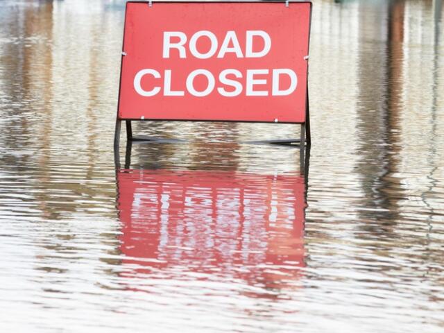 Road closed due to flooding