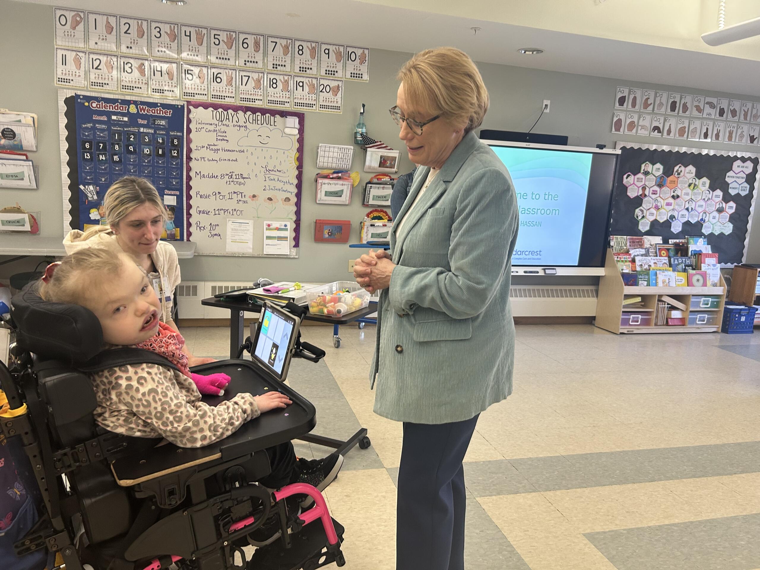 Maggie Hassan visits Cedarcrest in Keene