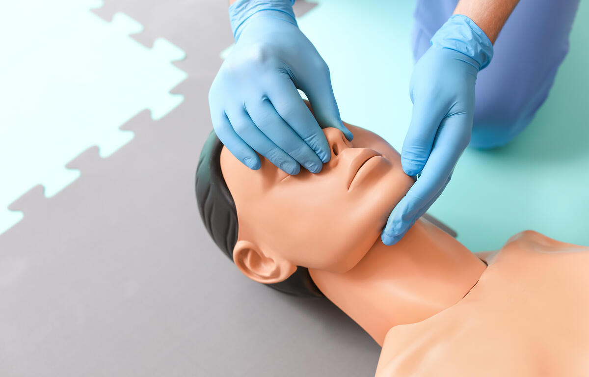 CPR being administered on a dummy