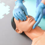CPR being administered on a dummy