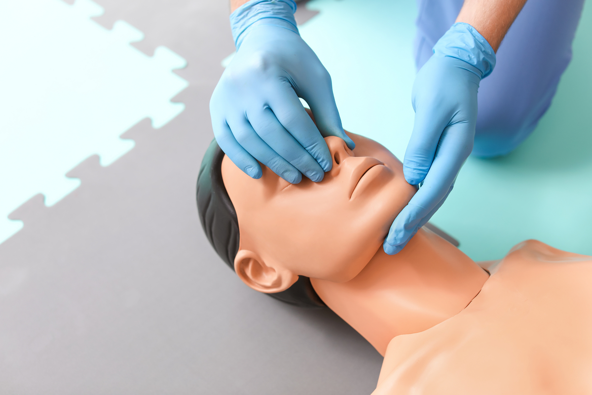 CPR being administered on a dummy