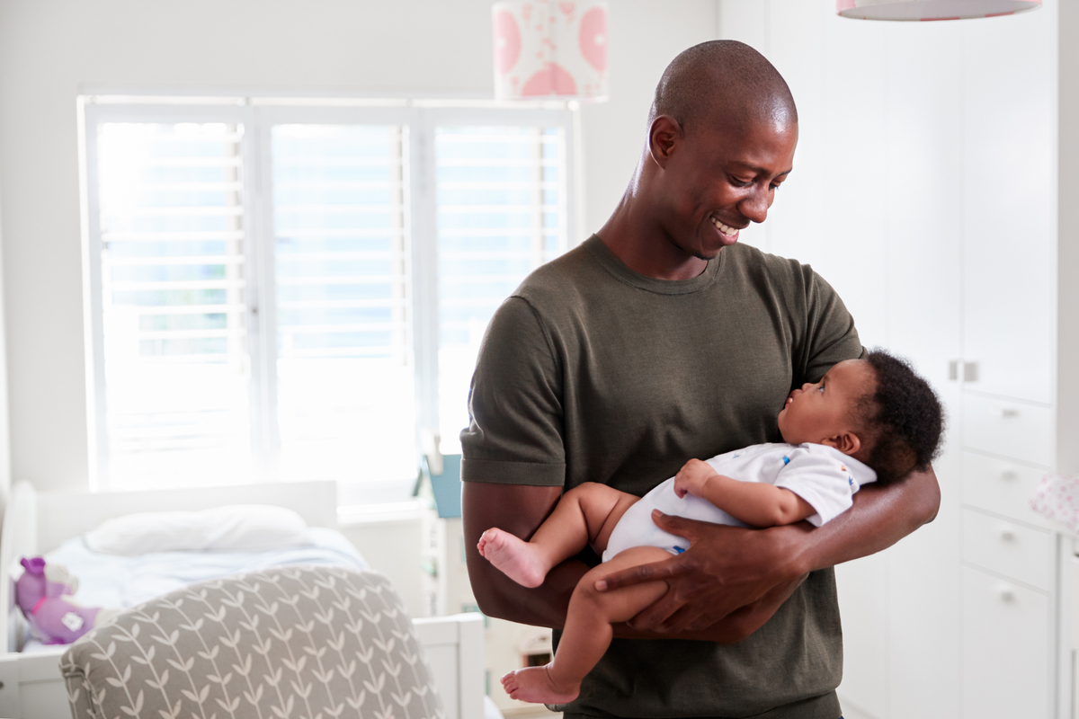 Father holding baby