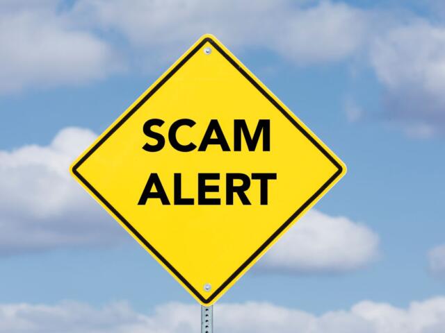 Scam alert sign
