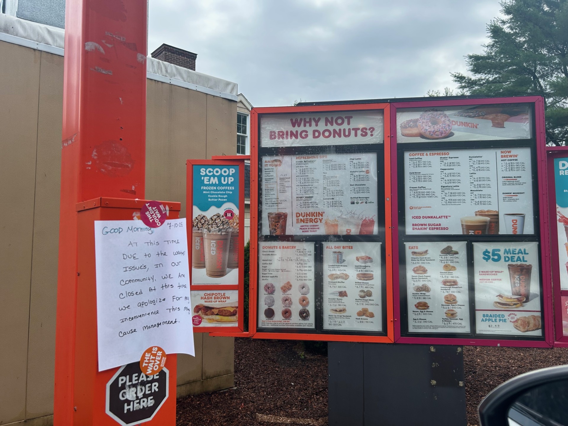 Dunkin' Donuts water main break