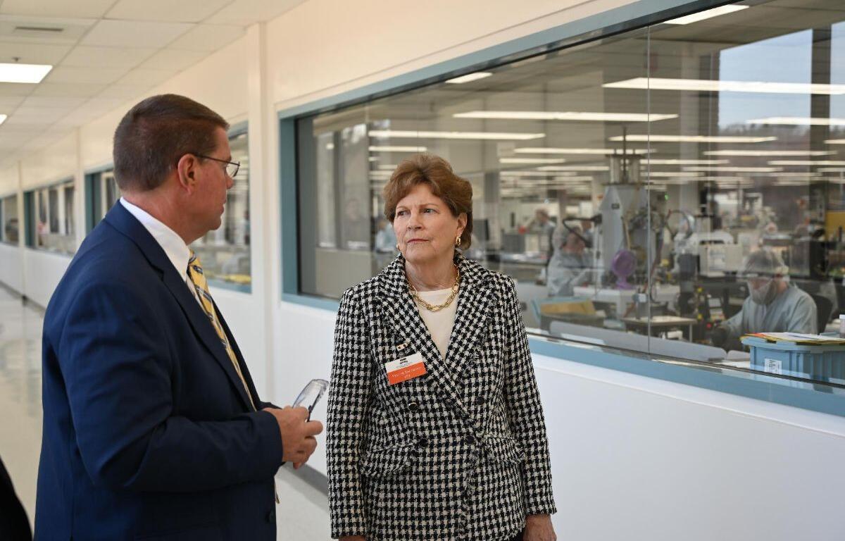 Sen. Jeanne Shaheen at NH Ball Bearing in Peterborough