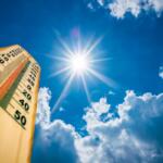Thermometer in sun