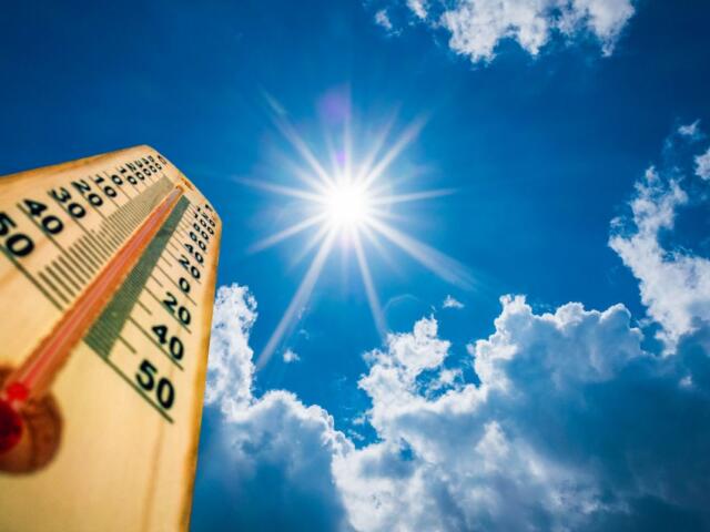 Thermometer in sun