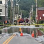 Water main break on Water Street