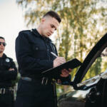 Police pull over a driver