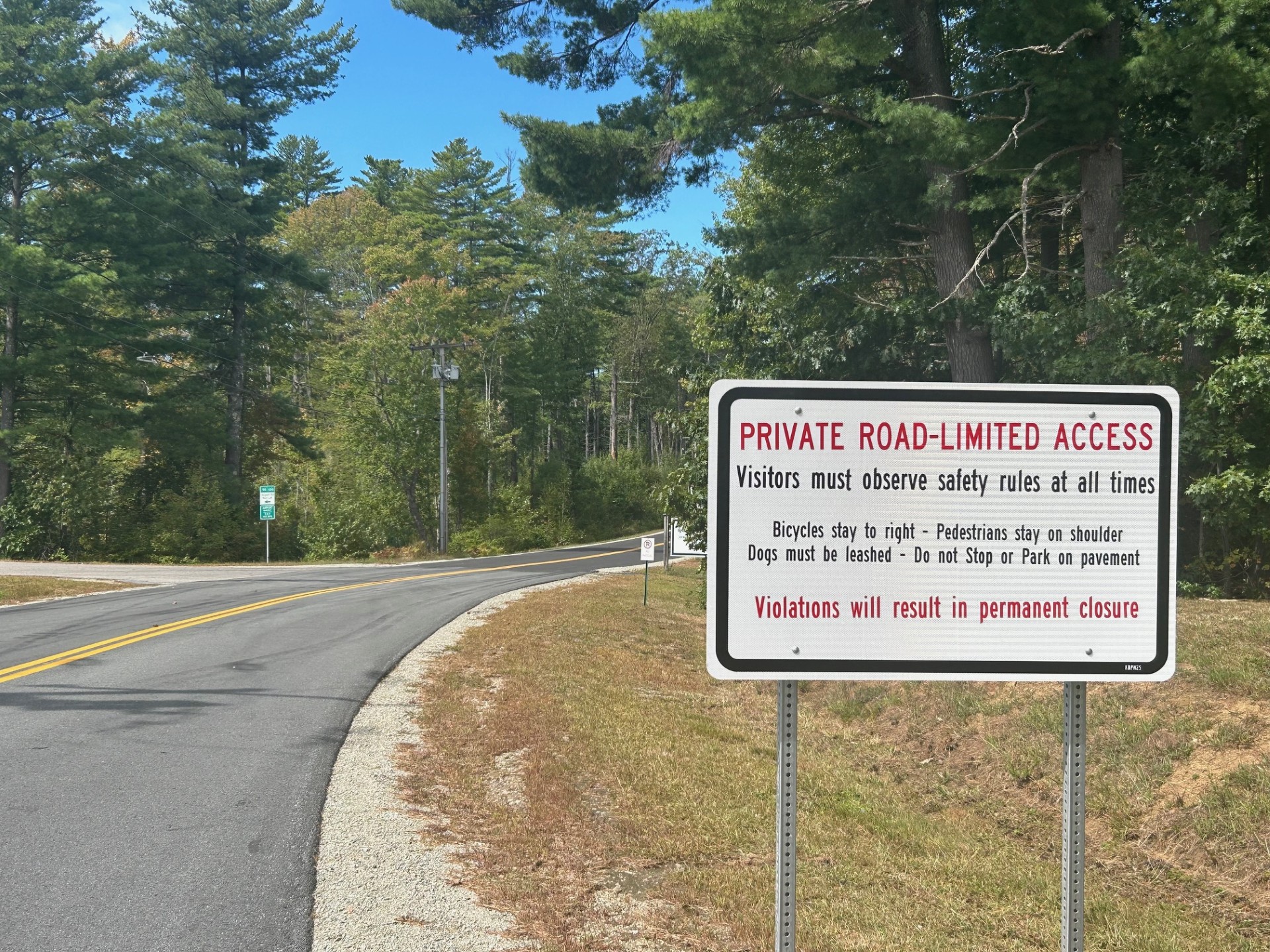 Wastewater Treatment Plant access road in Swanzey