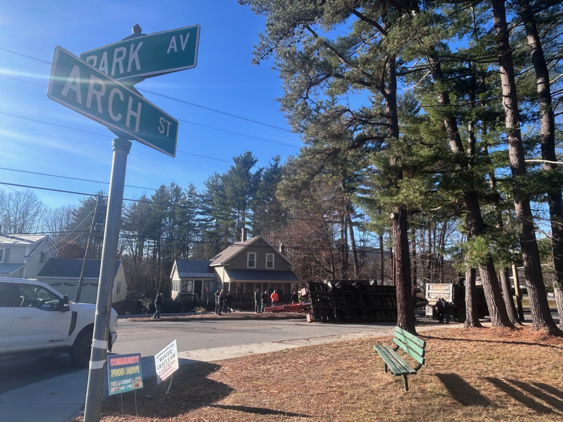 Excavator overturned on Arch Street