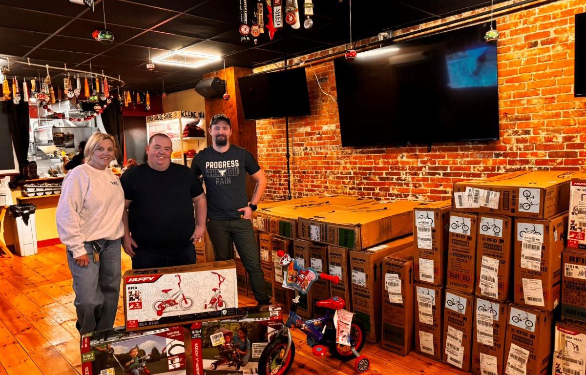 Bike building at the Pourhouse for foster kids