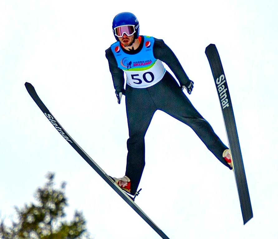 The 2025 winner Uhr Rosar at Harris Hill Ski Jump.