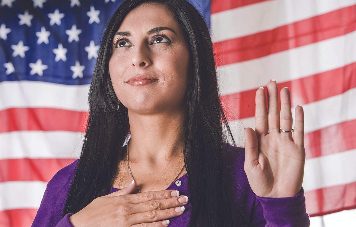 U.S. immigrant taking oath