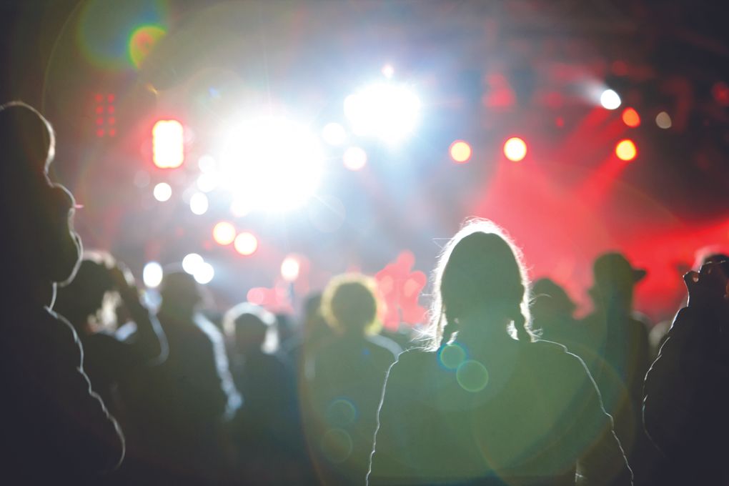An audience enjoying live entertainment