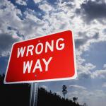 Wrong way sign