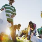 Kids picking up trash