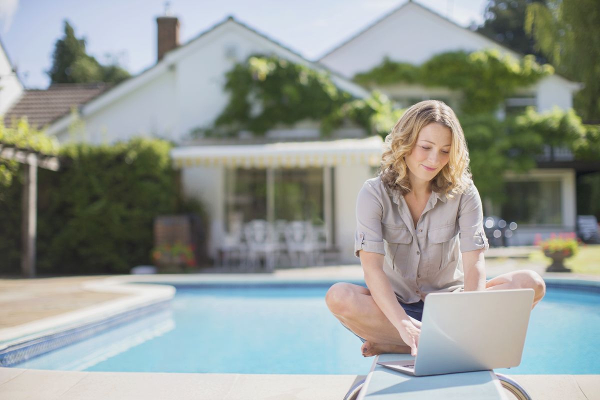 Woman searching the Internet