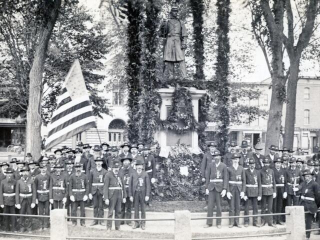 Historic photo of Civil War veterans in Central Square