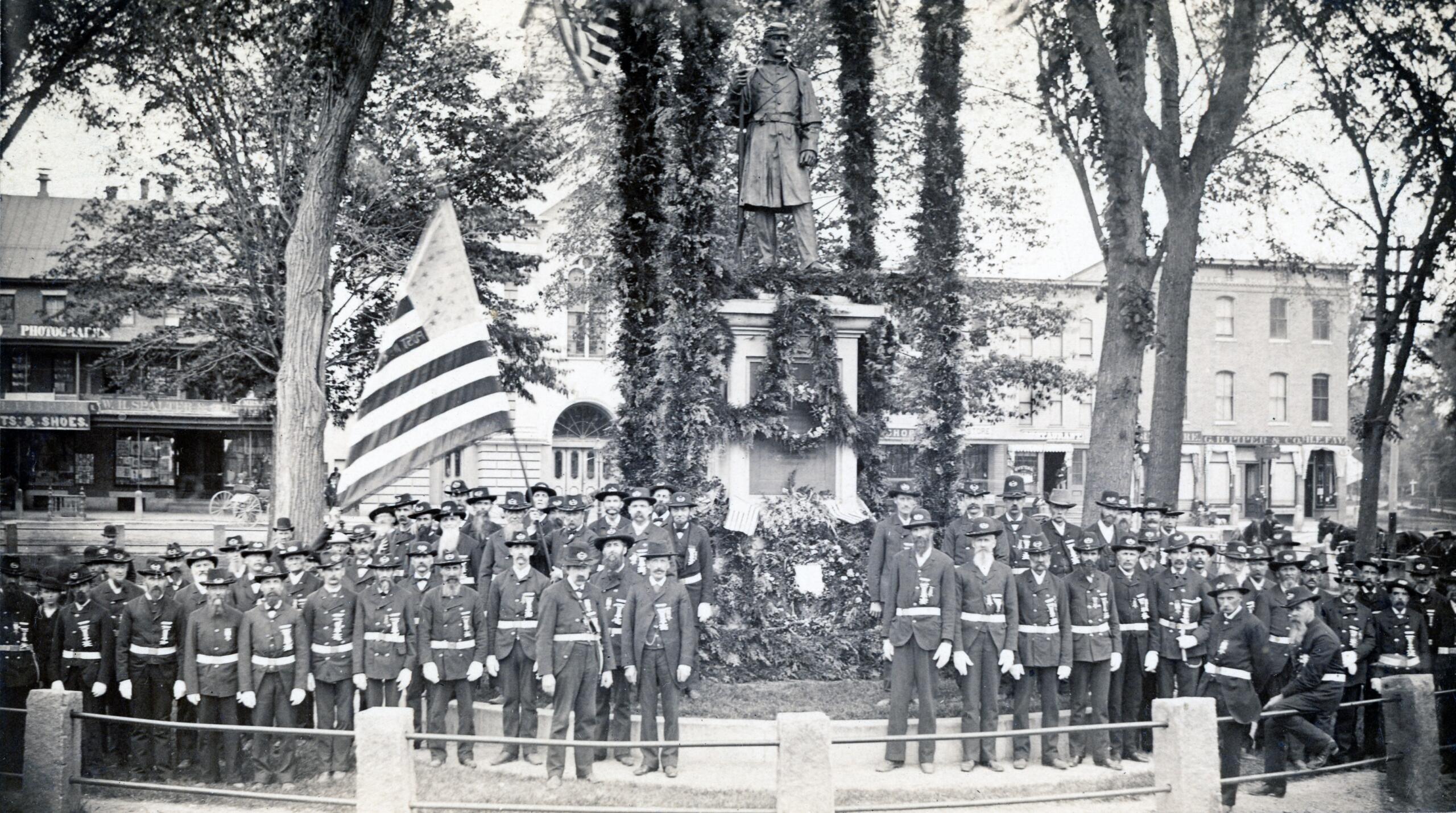 Historic photo of Civil War veterans in Central Square