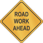 Road work ahead sign (illustration)