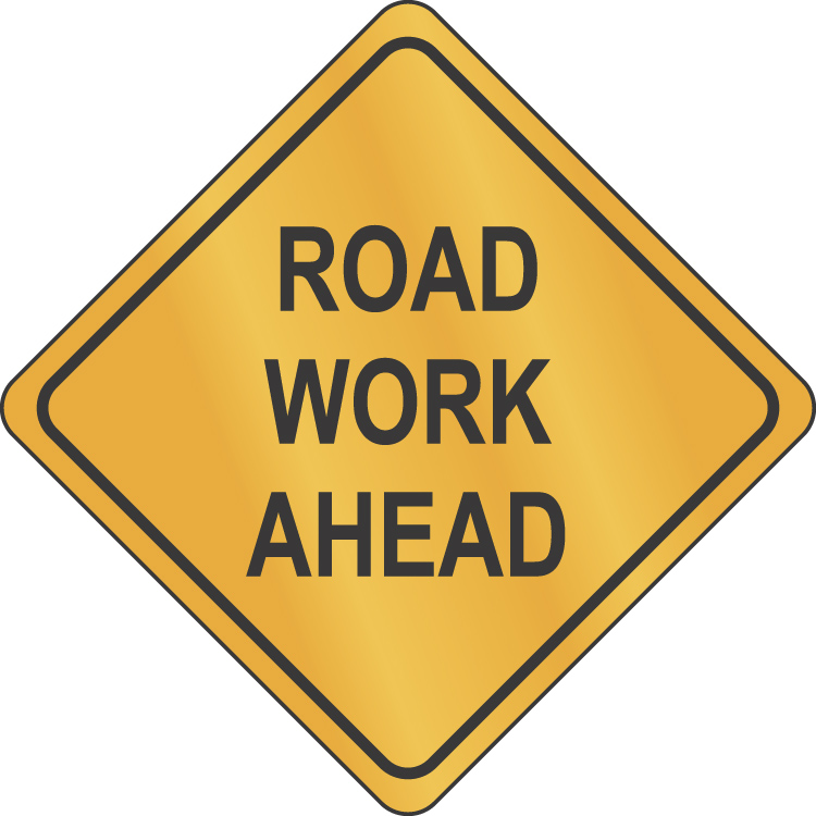 Road work ahead sign (illustration)