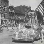 Military float in July 4 parade in Keene, 1946