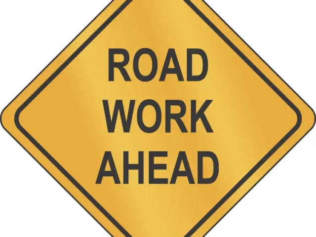 Road work sign