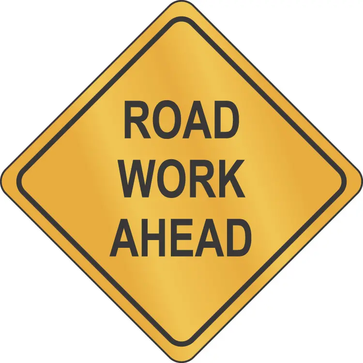 Road work sign