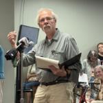Steve Schuch of Hancock speaks during public testimony at Monday night’s Keene City Council workshop on recent ICE activity.